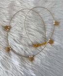Delicate Floral Beads Invisible Chain Necklace with White Stone– Imitation Jewellery  -JIN005