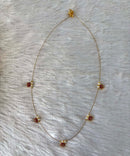 Delicate Floral Beads Invisible Chain Necklace with Pink Stone– Imitation Jewellery  -JIN004