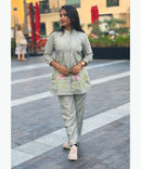 Lite Gray Color Ethnic Coord Set / ESS255