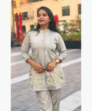 Lite Gray Color Ethnic Coord Set / ESS255
