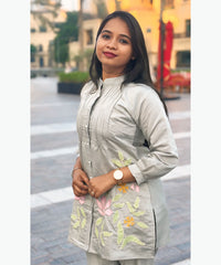 Lite Gray Color Ethnic Coord Set / ESS255