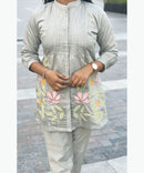 Lite Gray Color Ethnic Coord Set / ESS255