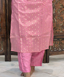 Lite Pink Color Designer Premium 3 Piece Salwar Set with Banarasi Dupatta / ESS354
