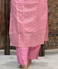 Lite Pink Color Designer Premium 3 Piece Salwar Set with Banarasi Dupatta / ESS354