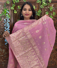 Lite Pink Color Designer Premium 3 Piece Salwar Set with Banarasi Dupatta / ESS354