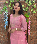 Lite Pink Color Designer Premium 3 Piece Salwar Set with Banarasi Dupatta / ESS354