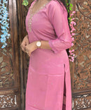 Lite Pink Color Designer Premium 3 Piece Salwar Set with Organza Dupatta / ESS350