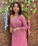 Lite Pink Color Designer Premium 3 Piece Salwar Set with Organza Dupatta / ESS350