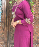 Maroon Color Designer Premium 3 Piece Salwar Set  / ESS364