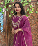 Maroon Color Designer Premium 3 Piece Salwar Set  / ESS364