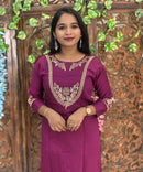 Maroon Color Designer Premium 3 Piece Salwar Set  / ESS364