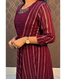 Maroon Georgette Western Suit with Over Coat / ESS216