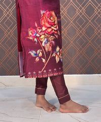 Maroon and Red Embroidery Salwar Set / ESS131