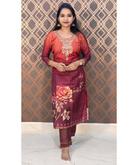 Maroon and Red Embroidery Salwar Set / ESS131