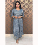 Navy Blue and White Salwar Set / RCC170