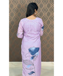 New Floral Purple and Blue V Neck 3 piece Salwar Set / ESS147