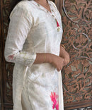 Off-White with floral print Premium Designer Salwar Set / ESS365