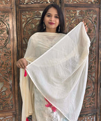 Off-White with floral print Premium Designer Salwar Set / ESS365