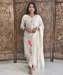 Off-White with floral print Premium Designer Salwar Set / ESS365
