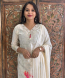 Off-White with floral print Premium Designer Salwar Set / ESS365