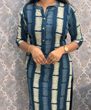 Blue and Beige Office Wear Kurtis with Pocket / LSS205