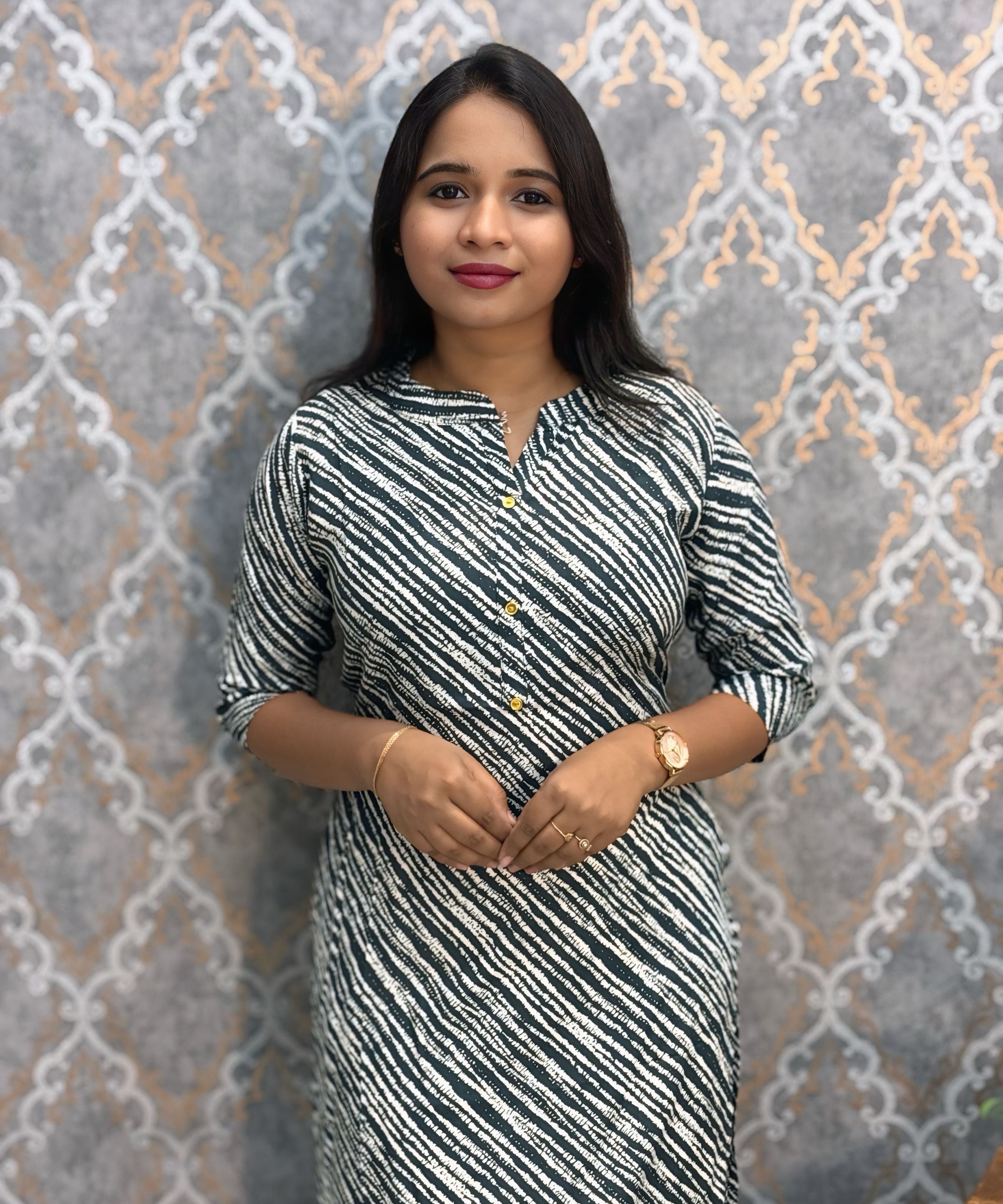 Green and White Office Wear Kurtis with Pocket / LSS205