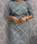 Green and White Office Wear Kurtis with Pocket / LSS205