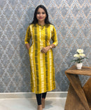 Yellow and Black Office Wear Kurtis with Pocket / LSS205