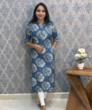 Blue and White Office Wear Kurtis with Pocket / LSS205