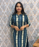 Blue and Beige Office Wear Kurtis with Pocket / LSS205