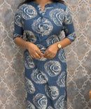 Blue and White Office Wear Kurtis with Pocket / LSS205