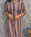 Brown and White Office Wear Kurtis with Pocket / LSS205