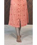 Orange and Pink Dobby Rayon Aline with Pocket Kurti / LSS133