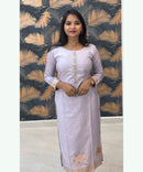 Pastel Lavender Color Premium Silk Cotton Salwar Set with Banarasi Dupatta / ESS285