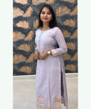 Pastel Lavender Color Premium Silk Cotton Salwar Set with Banarasi Dupatta / ESS285
