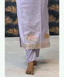 Pastel Lavender Color Premium Silk Cotton Salwar Set with Banarasi Dupatta / ESS285