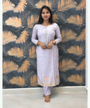 Pastel Lavender Color Premium Silk Cotton Salwar Set with Banarasi Dupatta / ESS285