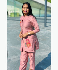 Peach Color Ethnic Coord Set / ESS257