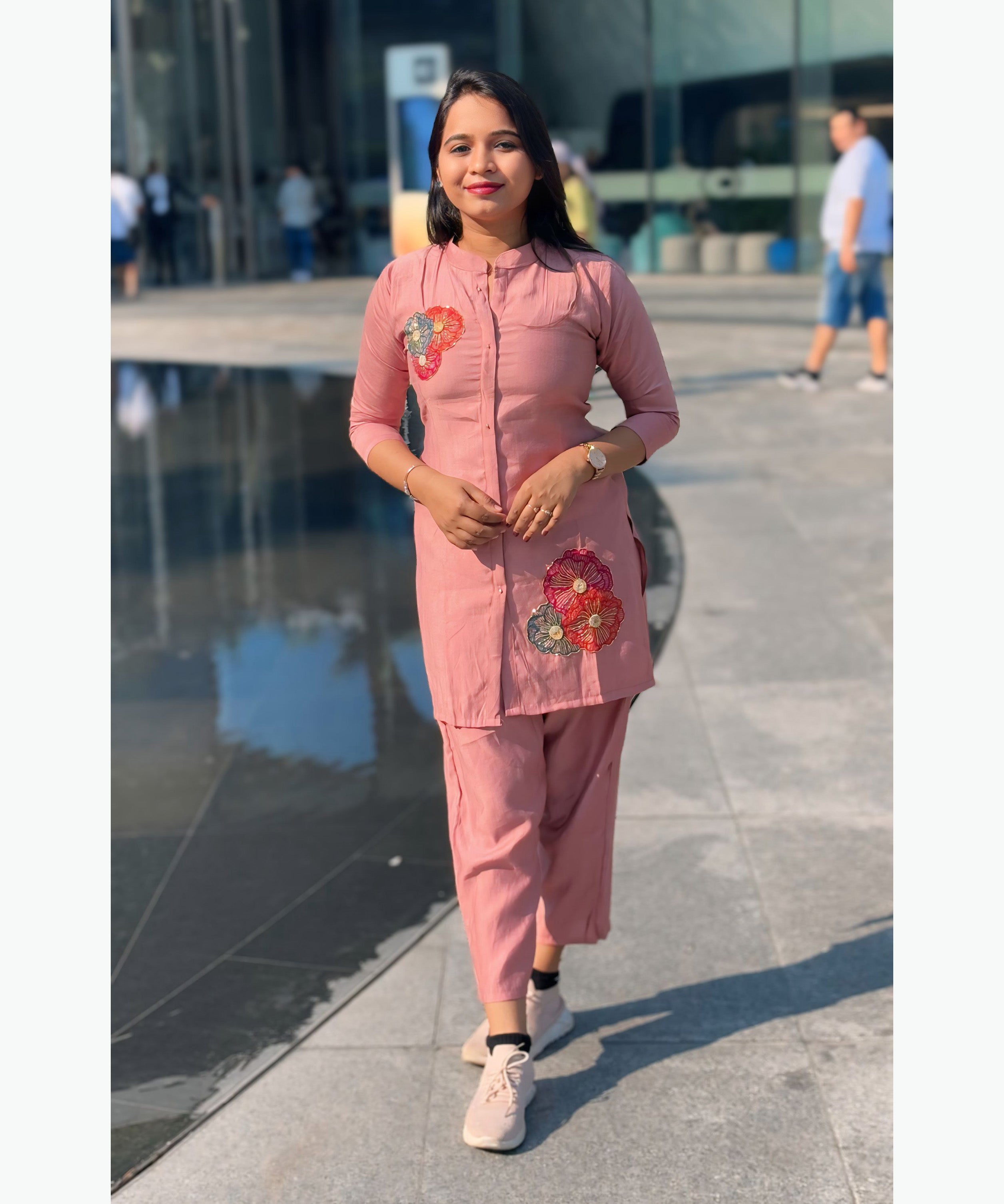 Peach Color Ethnic Coord Set / ESS257