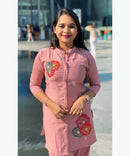 Peach Color Ethnic Coord Set / ESS257