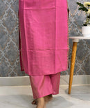 Pink Embroidered Shimmer Silk Blend Organza Dupatta 3 Piece Salwar Set / ESS351