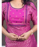 Pink Silk Cotton Straight Cut with Pocket Kurti / LSS112