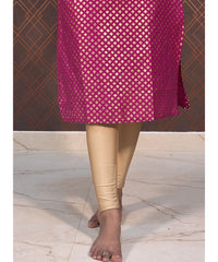 Pink Silk Cotton Straight Cut with Pocket Kurti / LSS112