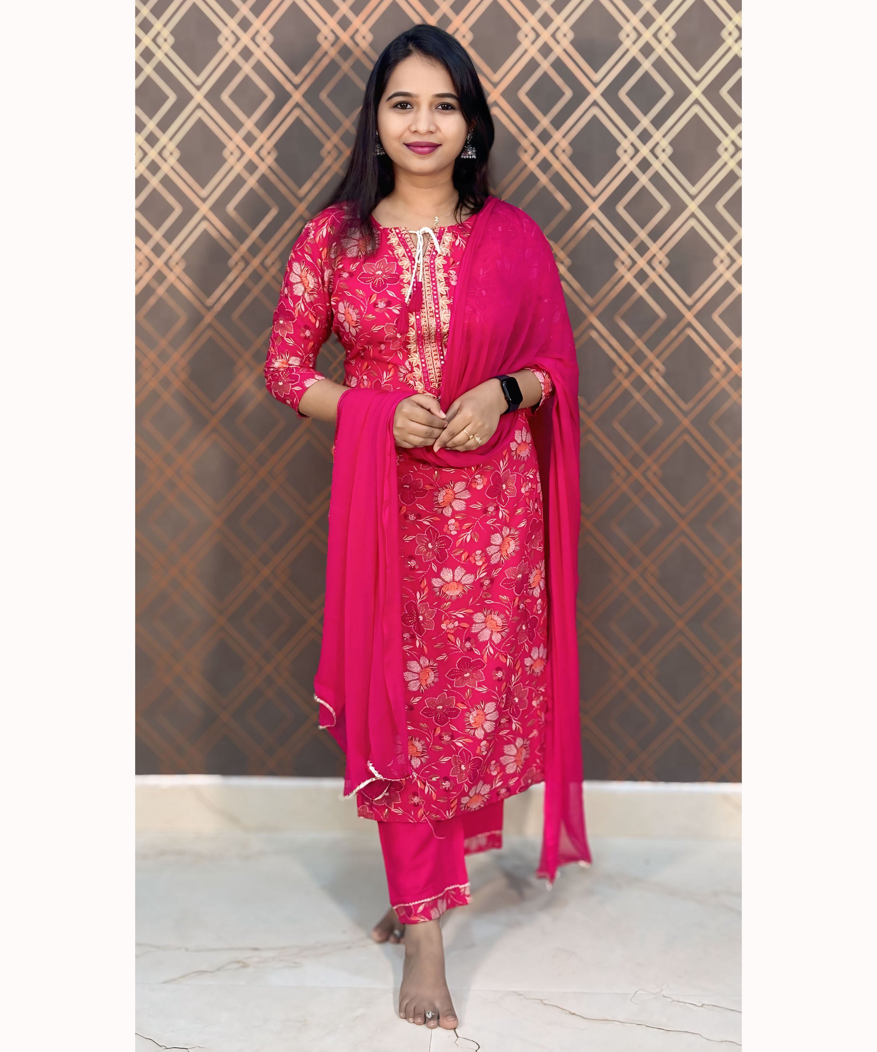 Pink and Orange Salwar Set / ESS124