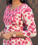 Pink and Sandal Cotton Salwar Set / RCC169