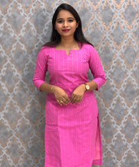 Pink and Warm Taupe Premium Handloom Cotton 3 Piece Salwar Set / HL005