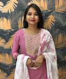 Lite Pink and White Color Premium 3 Piece Salwar Set / ESS333