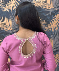 Lite Pink and White Color Premium 3 Piece Salwar Set / ESS333
