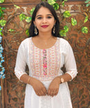 Pink and White Premium Anarkali Kurti / ESS338