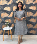 Gray Color Premium Banarasi Crushed Tissue Kurti with Lining / LSS183